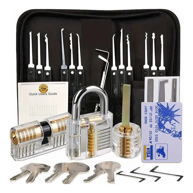Kit Ganzúas 30 Piezas Candado Transparente Cerrajería