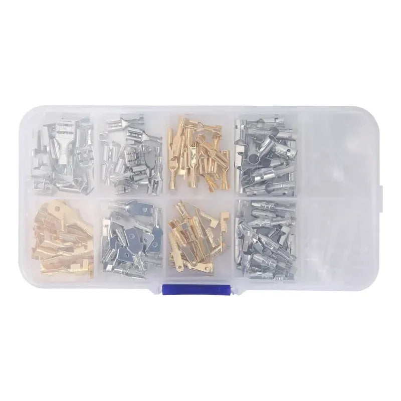 Kit Terminales Conectores Electricos Para Cables 150 Piezas Plateado