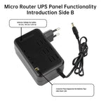 Mini Ups Portátil Dc 12v 9v 5v 5000mah Router Cámaras Negro
