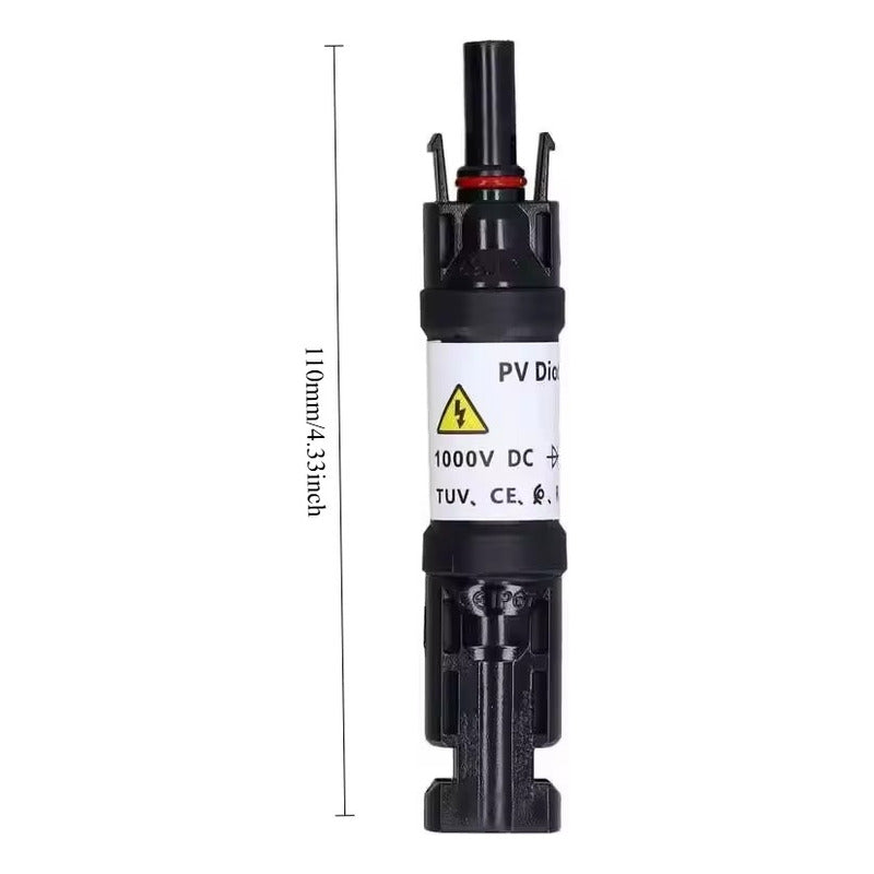 Conector Mc4 Panel Solar Fotovoltaico Con Diodo 20a 1000v Negro 1000v 1000v