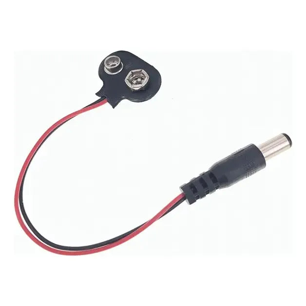 Cable Poder Macho Bateria 9v Conector Plug 5.5 X2.5mm Negro