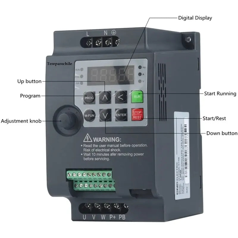 Variador De Frecuencia 2.2kw Entrada 1f Salida 3f 0-220v 10a