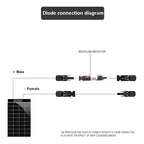 Conector Mc4 Panel Solar Fotovoltaico Con Diodo 30a 1000v Negro