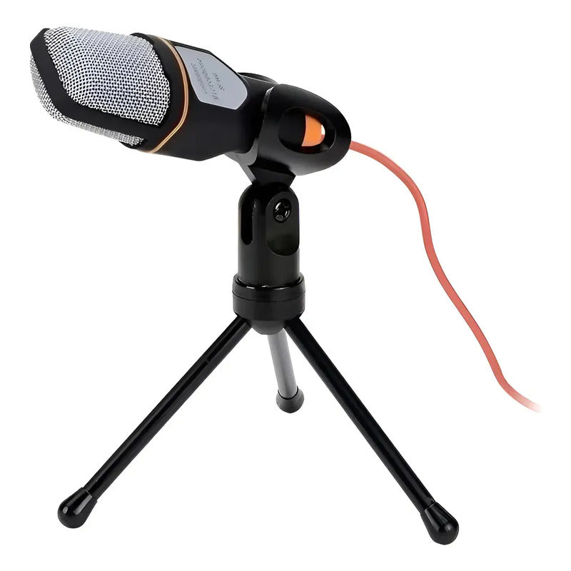 Microfono Condensador Multimedia Streaming Youtuber Tripode Negro