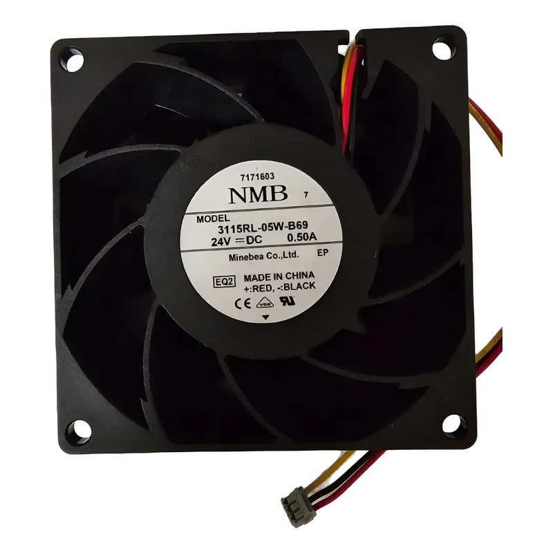 Ventilador Fan 80x38mm 3115rl-05w-b69 24v 0.50a 3pines Negro Negro