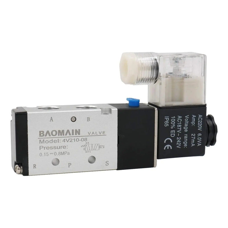 Electrovalvula Neumática 5/2 Vias Bobina 220v Ac 4v210-08