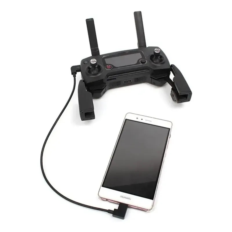 Cable Otg Compatible Dji Drone 30cm 90° Micro Usb A Tipo C Negro