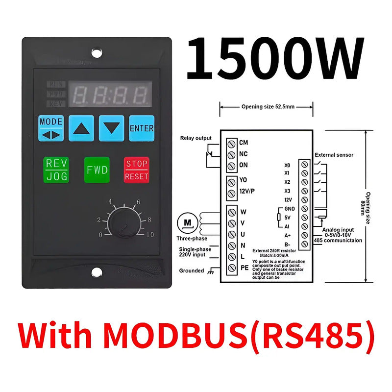 Variador Frecuencia 1.5 Kw Entrada 1f 230 Salida 3f 220v