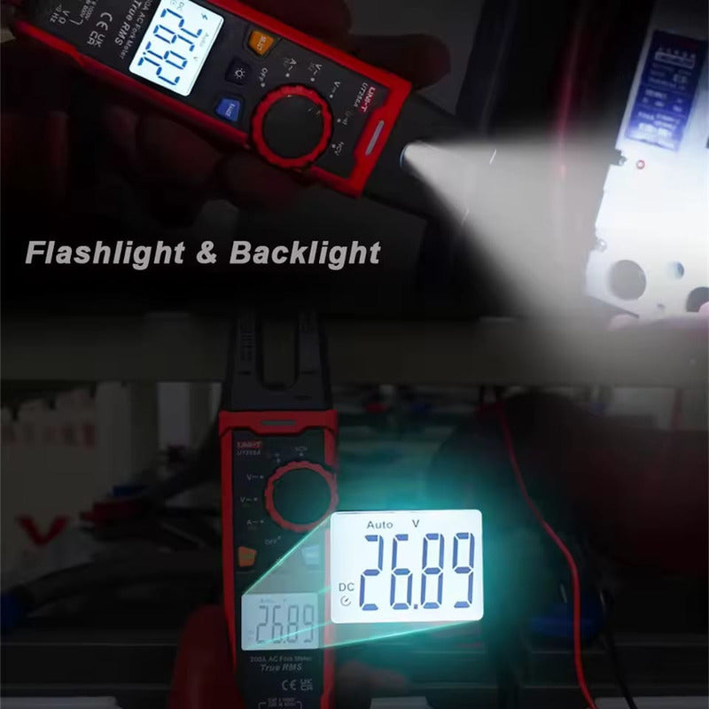 Amperimetro Medidor Horquilla Digital Ut256a Rms Uni-t 200a