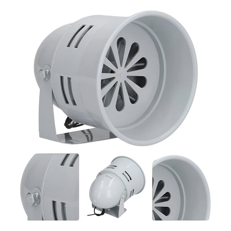 Alarma Sirena 12v Industrial Tipo Turbina 125db Bocina Gris