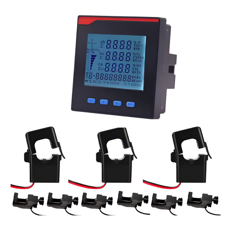 Medidor Trifásico Voltaje Amperaje Watt Energía Kwh Rs485