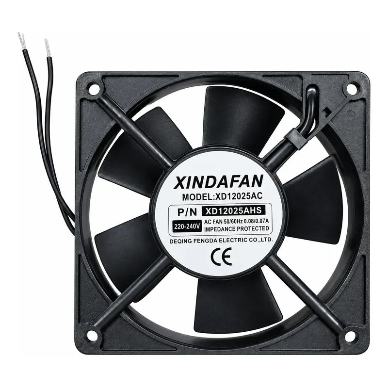 Ventilador Fan Cooler Xd12025ac 220v 120x25mm 2 Cables Negro