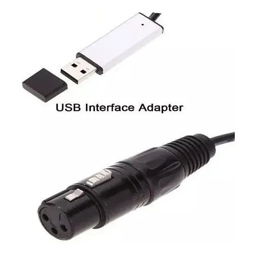 Adaptador Interfaz Usb A Dmx Dmx512 Led Lighting Xlr Cable Negro