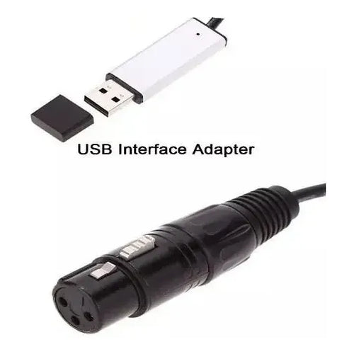 Adaptador Interfaz Usb A Dmx Dmx512 Led Lighting Xlr Cable Negro