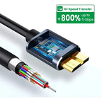 Cable Usb Tipo C A Micro-b Usb 5 Gb 3a Para Disco Duro 50cm Gris Oscuro