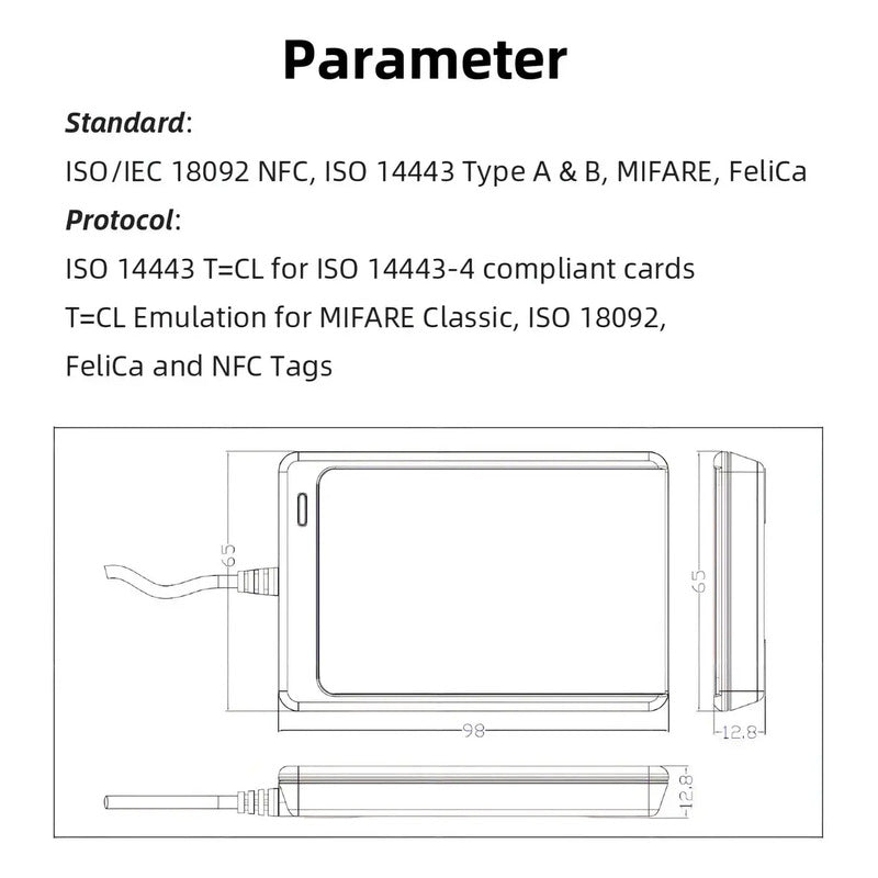 Lector De Códigos De Barras Acr Acr122u Fijo Nfc Usb Blanco
