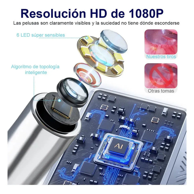 Otoscopio Profesional Digital 3.9mm Pantalla 4.3in Hd Oido Blanco
