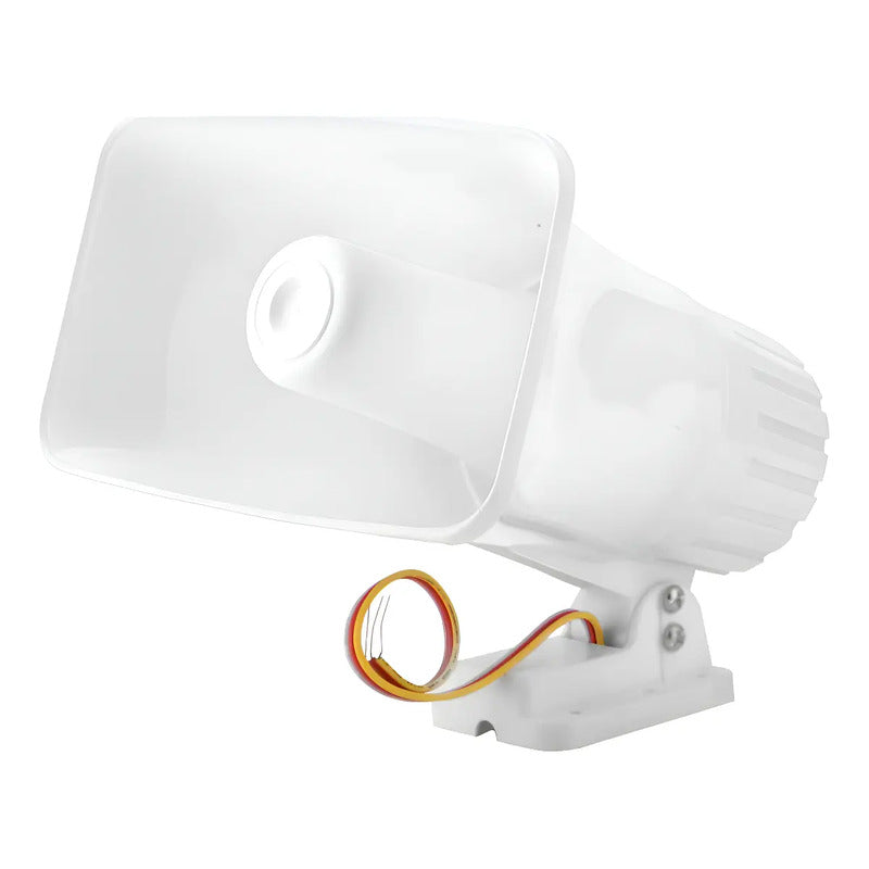 Sirena Advertencia Bocina Blanca Doble Tono 130db 12v 30w Blanco