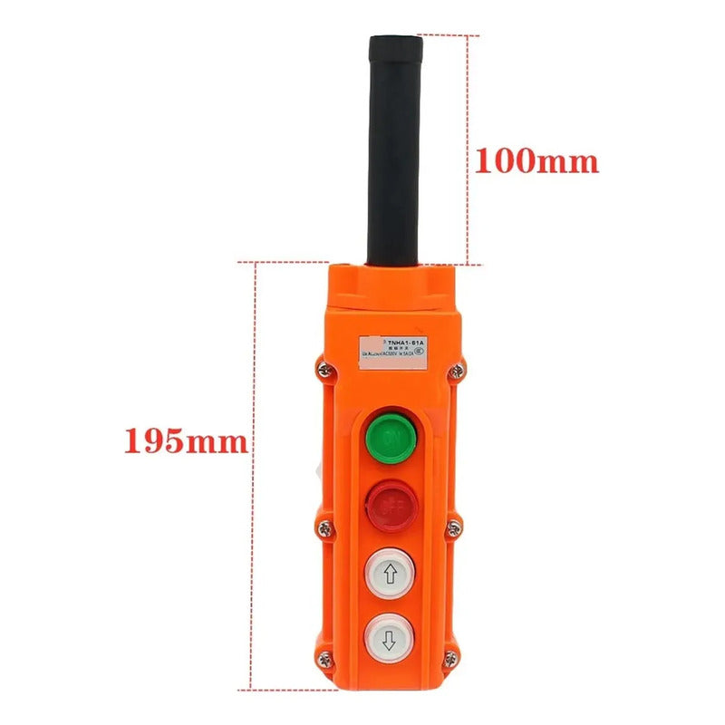 Botonera Switch Colgante Puente Grua 4 Botones Pulsador Cob-61a Naranja
