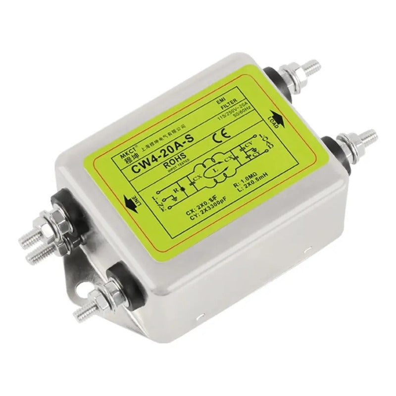 Filtro De Linea Emi Emc Eliminador De Ruidos 20a Cw4e-20a-t