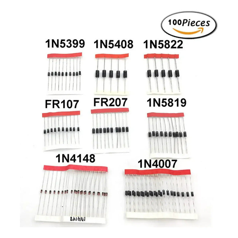 Kit Surtido Diodos Rectificador Profesional 100 Piezas