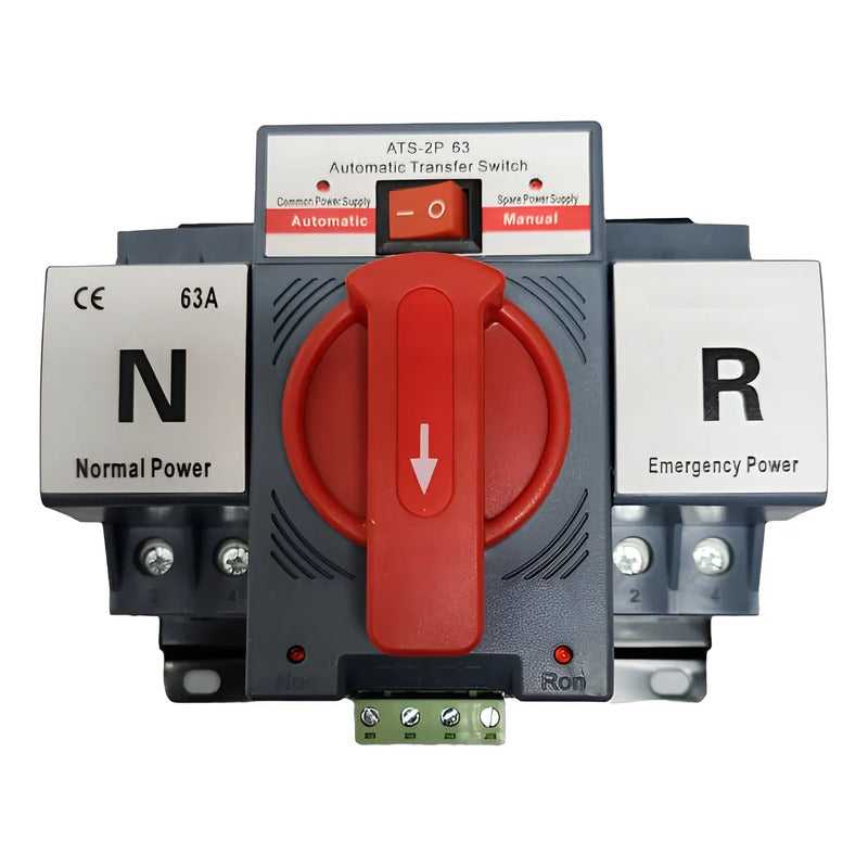 Ats Switch Transferencia Automatico Mcb 63a 220v Generador Gris Claro