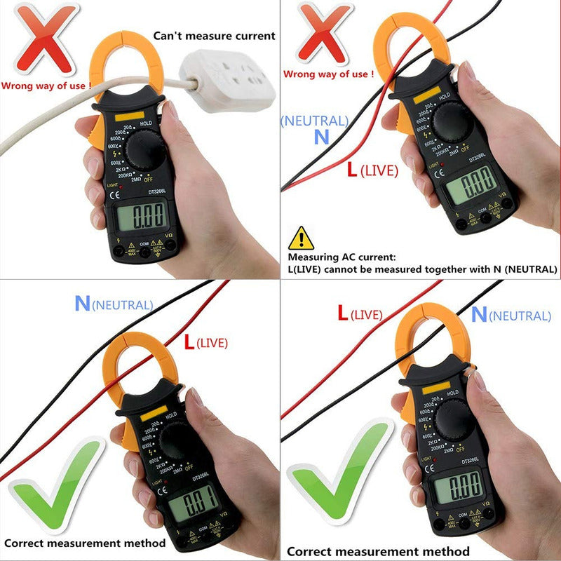 Pinza Amperimétrica Tester Digital Voltimetro Amperimetro