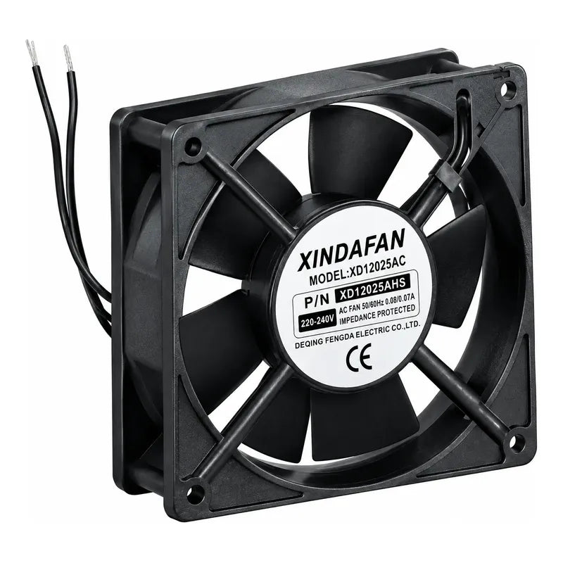 Ventilador Fan Cooler Xd12025ac 220v 120x25mm 2 Cables Negro