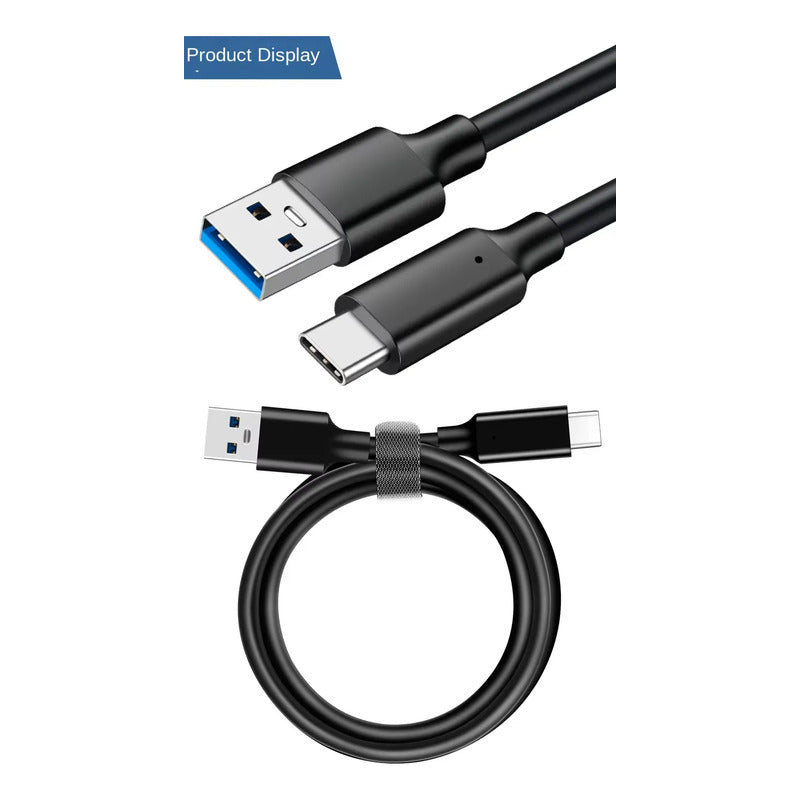 Cable Usb A Usb C 3.0 Carga Rápida 60w 2 Metros Negro Negro