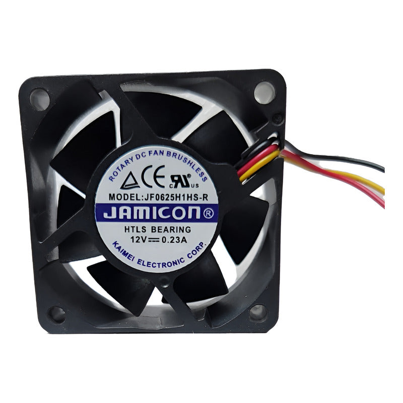 Ventilador Fan Cooler Jf0625h1hs-r 60x25mm 6025 6cm 3 Pines - Negro