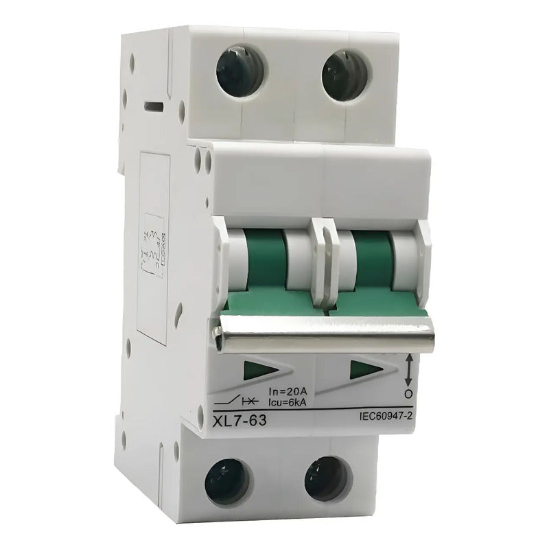 Interruptor Automático Disyuntor Solar Dc 1000v Max 2p 20a 20a