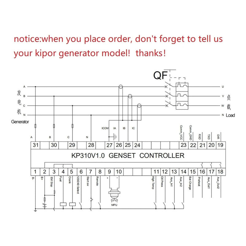 Modulo Controlador De Generador Diesel Kp310 V1.0 Genset Led
