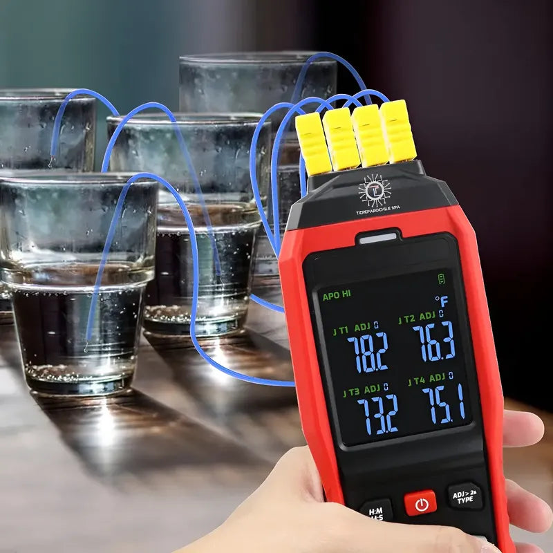 Termometro Ambiental 4 Canales Termocupla Data Logger Alarma