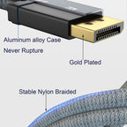 Cable Usb C A Displayport 1.4 8k 60hz 4k 144hz 2 Metros Alta Velocidad Resolución Gris