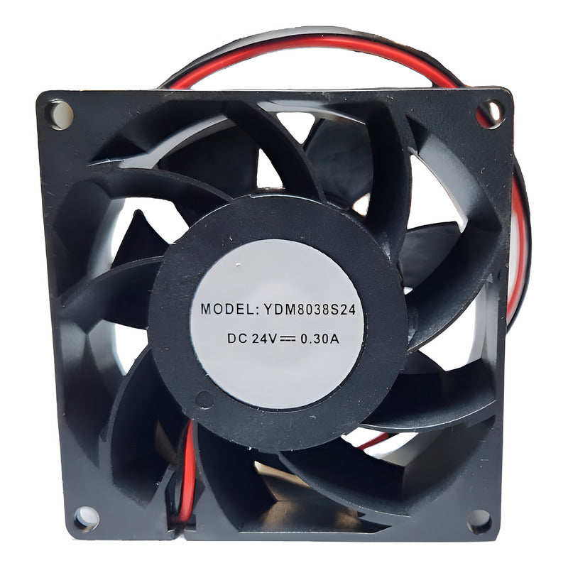 Ventilador Ydm8038s24 80x38mm 24v 0.3a 2 Pines Negro