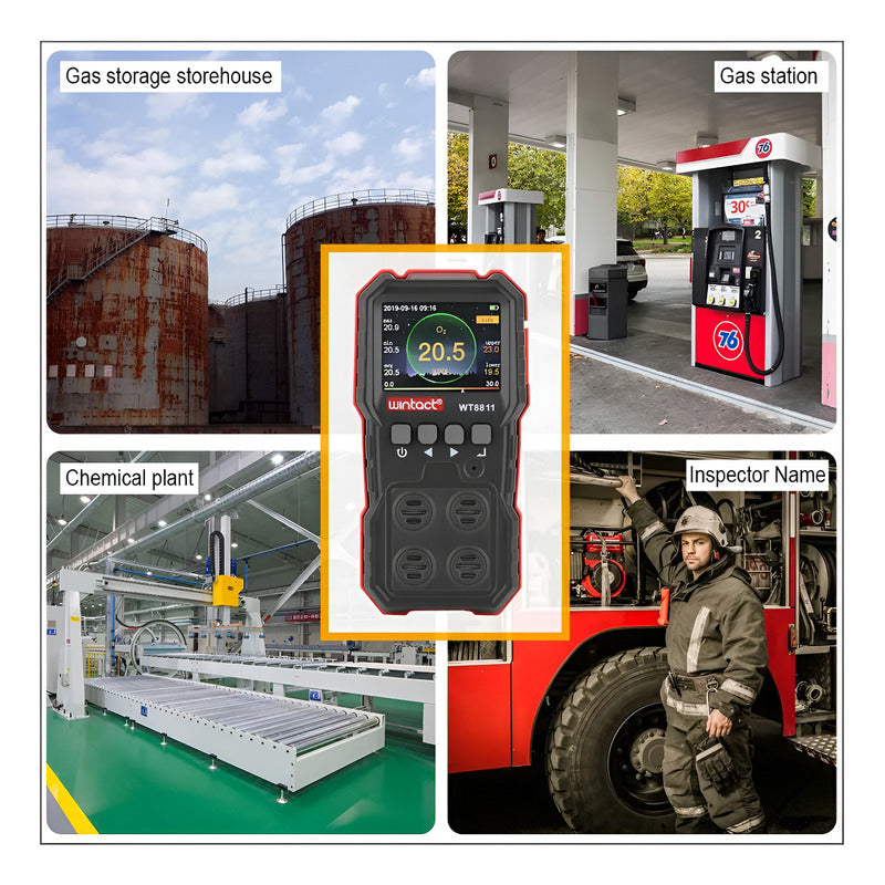 Medidor Detector De Gas Y Combustibles 4 En 1 Lel O2 H2s Co Negro