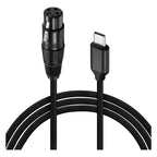 Cable Microfono Usb Tipo C A Xlr Hembra Cable Audio 1 Metro Negro