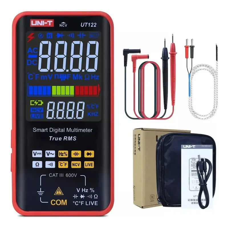 Multimetro Digital Recargable Ut122 Ac/dc Ncv Cat3 600v
