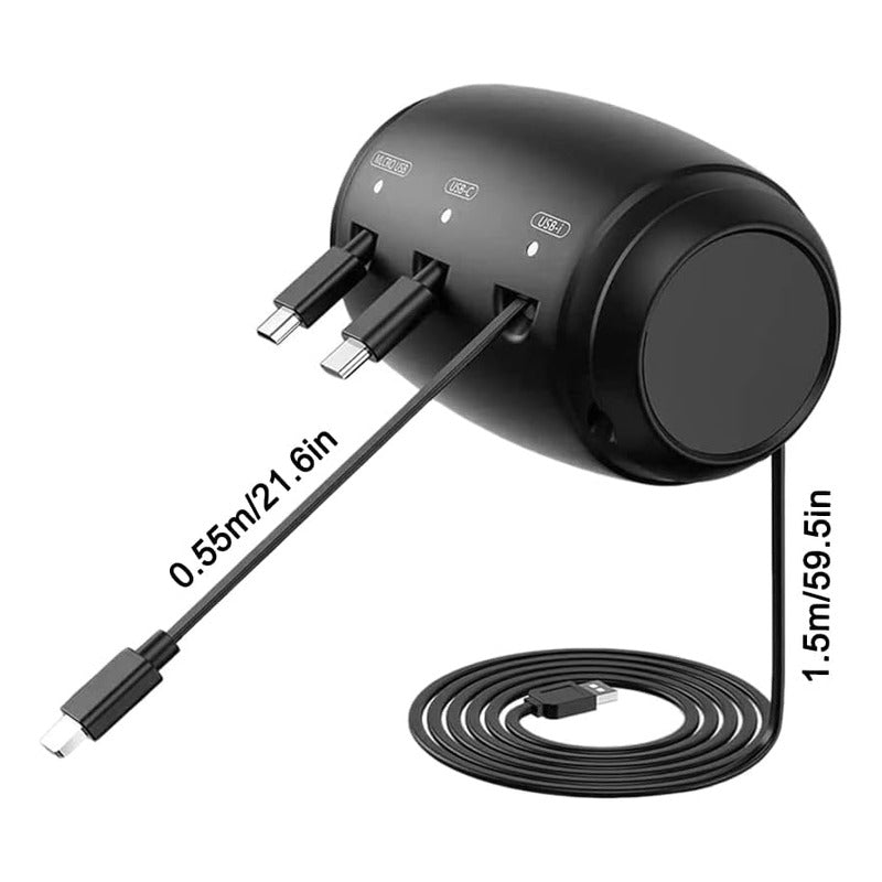 Cargador Celular Usb-c Auto Para iPhone Android Uber Taxi Negro