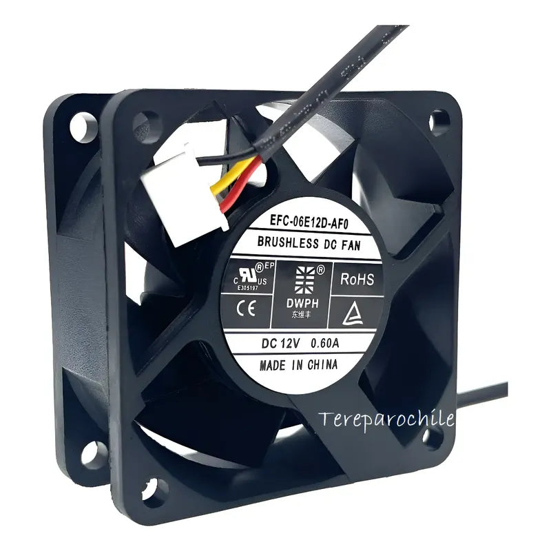 Fan Cooler Ventilador 60mm X 25mm 12v Dc 6cm 6025 Efc-06e12d
