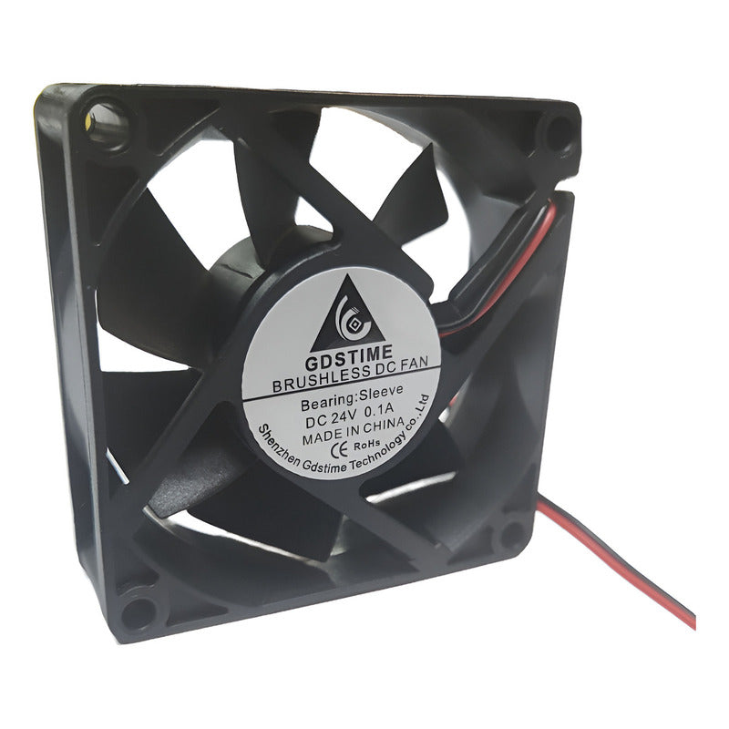 Ventilador Tereparochile 70x25mm 24v 0.1a Refrigeración Aire 2 Pines Negro