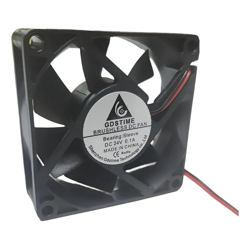 Ventilador Tereparochile 70x25mm 24v 0.1a Refrigeración Aire 2 Pines Negro