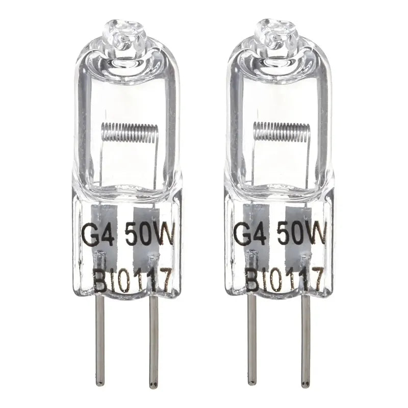 2x Ampolletas Halogenas Bipin Tubular 12volt 50w Conector G4 Blanco Cálido