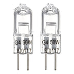 2x Ampolletas Halogenas Bipin Tubular 12volt 50w Conector G4 Blanco Cálido