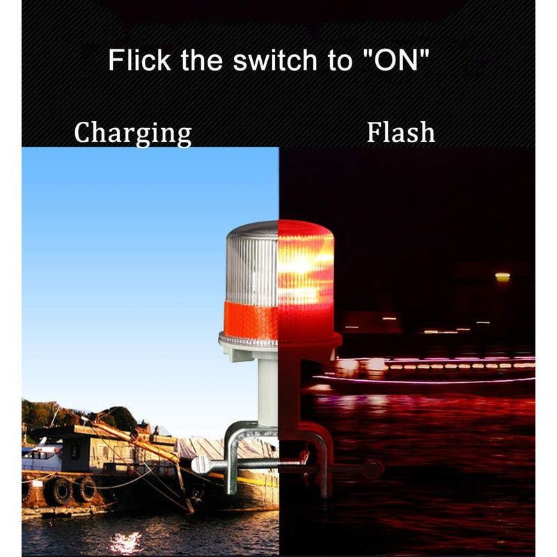 Baliza Solar Roja Luz Advertencia Led Interperie Vial Flash