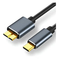 Cable Usb Tipo C A Micro-b Usb 5 Gb 3a Para Disco Duro 50cm Gris Oscuro