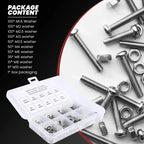 Kit Golilla Arandela Plana 600pcs 10 Tipos M1.6 M3 M4 M6 M10