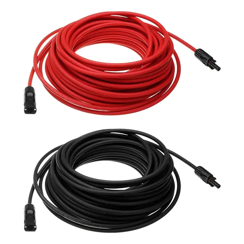 Par Cable Solar 6mm Rojo Y Negro 5 Mts Conectores Mc4 Bicolor