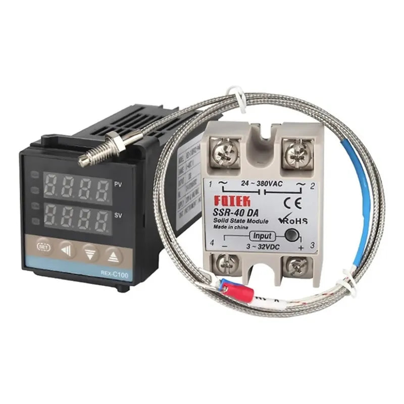 Kit Controlador Temperatura Pid Rex-c100 Termocupla Ssr-40
