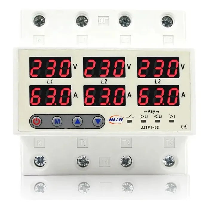 Protector De Voltaje Corriente 220v 63a Trifasico Riel Din